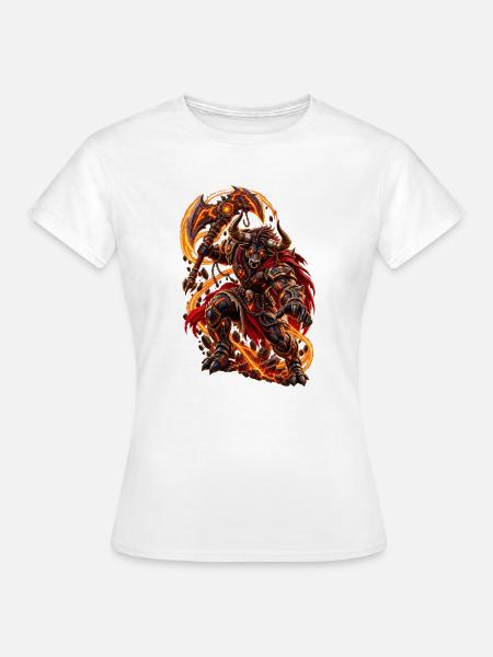 Cyber Minotaurus – Futuristischer Krieger - Frauen T-Shirt - Weiß