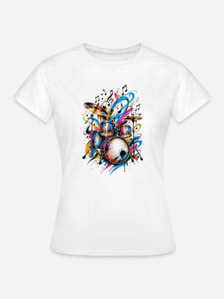 Schlagzeug Drums - Frauen T-Shirt - Weiß