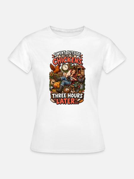 Chicken Check Chaos - Frauen T-Shirt - Weiß