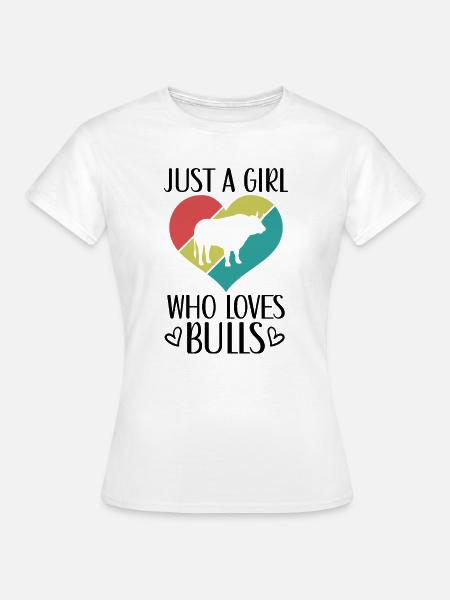 Stier Herz Retro-Look - Frauen T-Shirt - Weiß