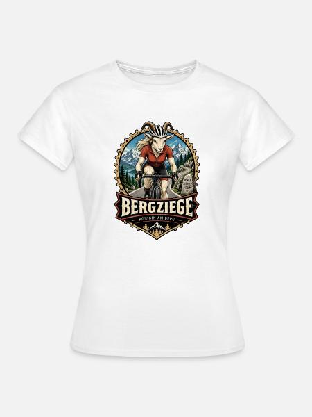 Rennradfahrerin Bergziege - Frauen T-Shirt - Weiß