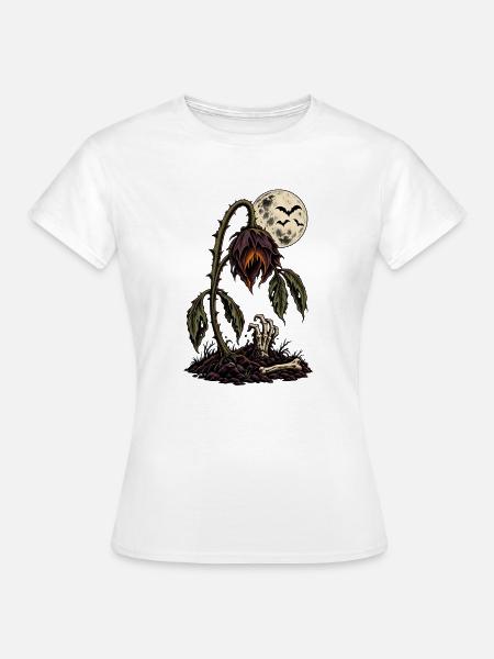 Blume des Todes durch den Mond - Frauen T-Shirt - Weiß