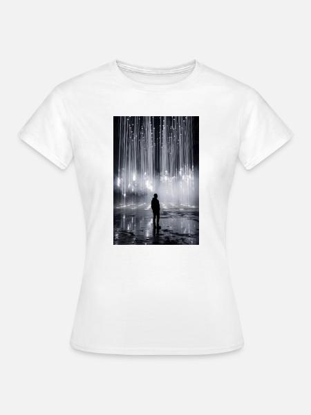 Leuchtende Lichtfall-Silhouette - Frauen T-Shirt - Weiß
