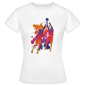 Basketteur Coloré Paint Slam Dunk Sports - T-shirt Femme - blanc - Devant - AI Model Female 172 dark (172cm)