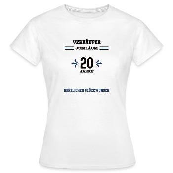 Verkäufer 20 Jahre Jubiläum zwanzig jähriges Jubi - Frauen T-Shirt - Weiß - Vorne - AI Model Female 172 dark (172cm)