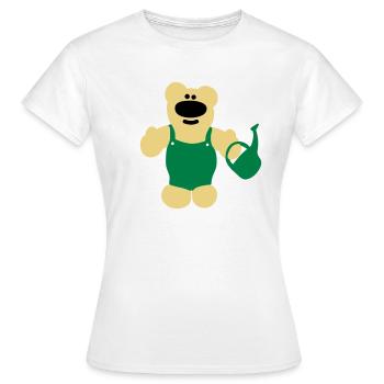 Bär mit Gießkanne - Frauen T-Shirt - Weiß - Vorne - AI Model Female 172 dark (172cm)