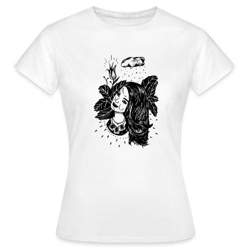 Frau Halskette - Frauen T-Shirt - Weiß - Vorne - AI Model Female 172 dark (172cm)
