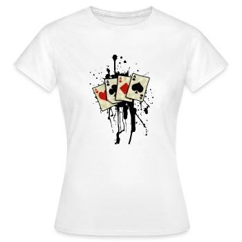poker cards design - Frauen T-Shirt - Weiß - Vorne - AI Model Female 172 dark (172cm)