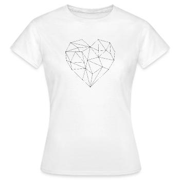 grafisches Herz schwarz - Frauen T-Shirt - Weiß - Vorne - AI Model Female 172 dark (172cm)