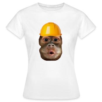 Monkey with construction helmet - Women's T-Shirt - white - Front - AI Model Female 172 dark (172cm)