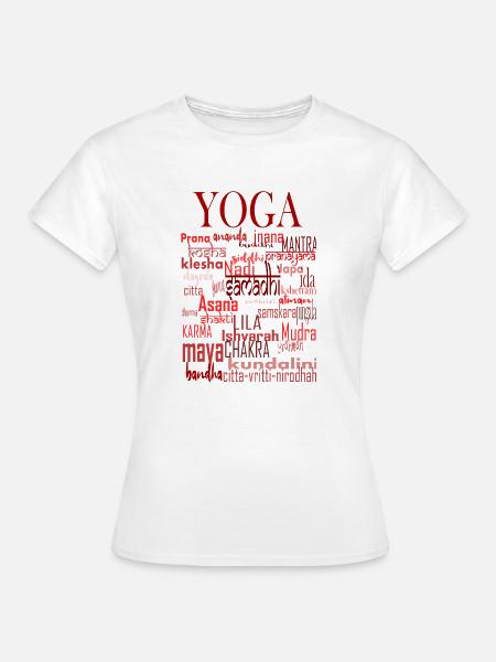 Yoga words red - Frauen T-Shirt - Weiß