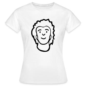 maennliches gesicht kopf mann junge comic cartoon - Frauen T-Shirt - Weiß - Vorne - AI Model Female 172 dark (172cm)