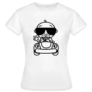Baby Cool fährt Auto - Frauen T-Shirt - Weiß - Vorne - AI Model Female 172 dark (172cm)