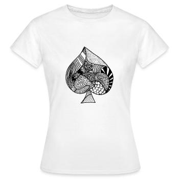 Doodle Spade - Women's T-Shirt - white - Front - AI Model Female 172 dark (172cm)