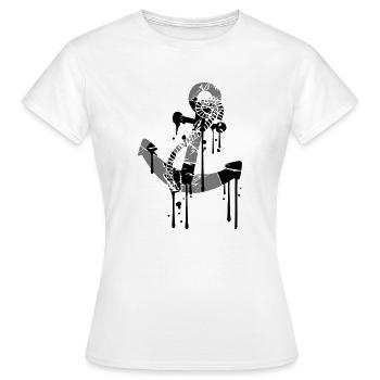wet anchor tattoo wet drop graffiti tears scratch - Women's T-Shirt - white - Front - AI Model Female 172 dark (172cm)