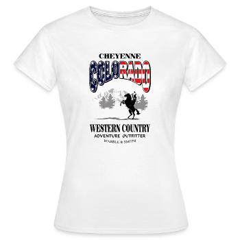 Colorado - Indianer - Western - Wild West - Frauen T-Shirt - Weiß - Vorne - AI Model Female 172 dark (172cm)