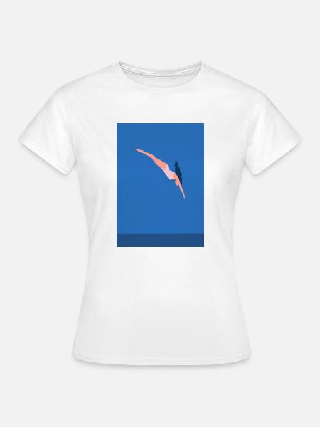 Sprung ins Blaue - Frauen T-Shirt - Weiß
