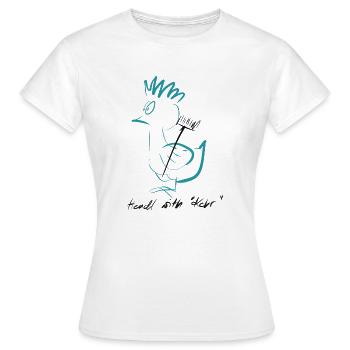 Handle with Care - Frauen T-Shirt - Weiß - Vorne - AI Model Female 172 dark (172cm)