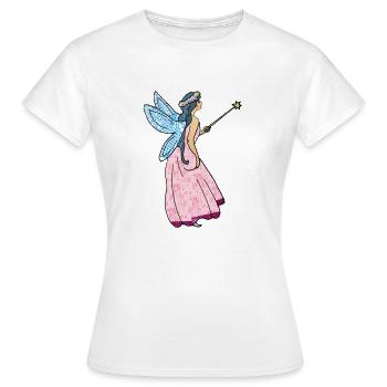 Fee mit Zauberstab - Frauen T-Shirt - Weiß - Vorne - AI Model Female 172 dark (172cm)