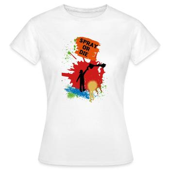 Spray to Die - Graffiti Art Spray Can - Women's T-Shirt - white - Front - AI Model Female 172 dark (172cm)