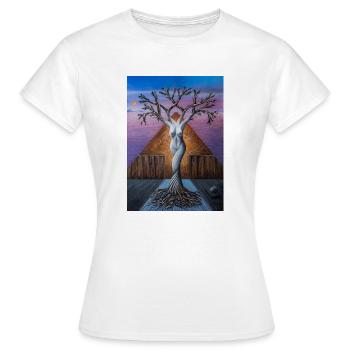 Surrealistische Malerei - Frauen T-Shirt - Weiß - Vorne - AI Model Female 172 dark (172cm)