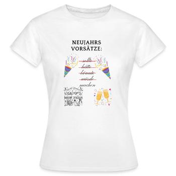 Neujahrs Vosätze sollte hätte könnte würde machen - Frauen T-Shirt - Weiß - Vorne - AI Model Female 172 dark (172cm)