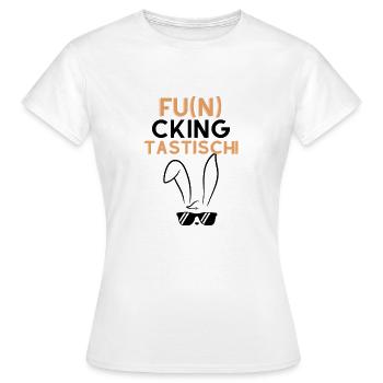 Hase bei dem es Gut läuft! - Frauen T-Shirt - Weiß - Vorne - AI Model Female 172 dark (172cm)