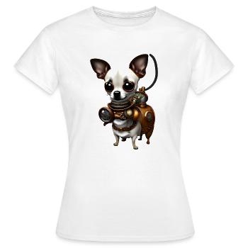 Steampunk Chihuahua - Women's T-Shirt - white - Front - AI Model Female 172 dark (172cm)
