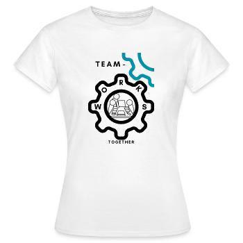 Team Work - Frauen T-Shirt - Weiß - Vorne - AI Model Female 172 dark (172cm)