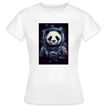 Panda Astronaut Galaxy - Frauen T-Shirt - Weiß - Vorne - AI Model Female 172 dark (172cm)