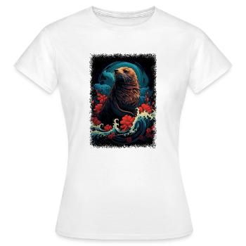 sweet digital art animal rights activists seals - Frauen T-Shirt - Weiß - Vorne - AI Model Female 172 dark (172cm)