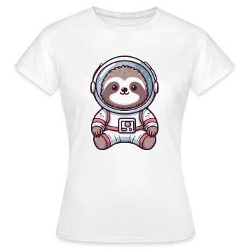 Cute sloth in astronaut suit, outer space - Women's T-Shirt - white - Front - AI Model Female 172 dark (172cm)