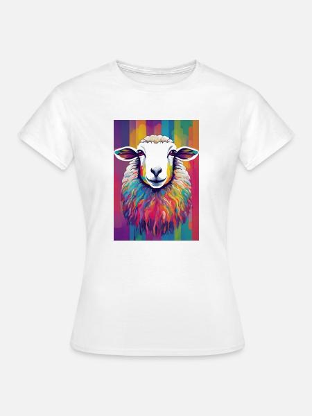 Buntes Schaf - Frauen T-Shirt - Weiß