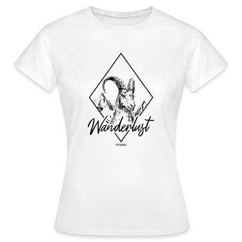 WANDERLUST - Frauen T-Shirt - Weiß - Vorne - AI Model Female 172 dark (172cm)