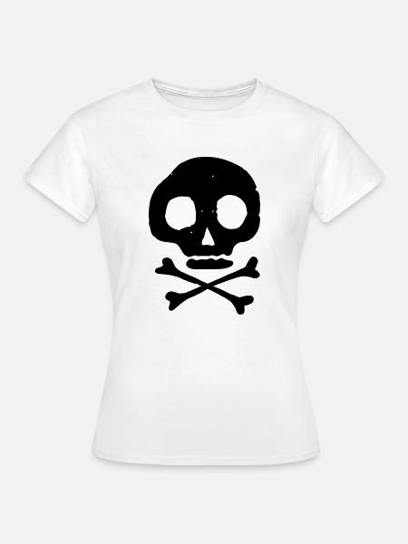 Schädel & Knochen - T-shirt dam - vit
