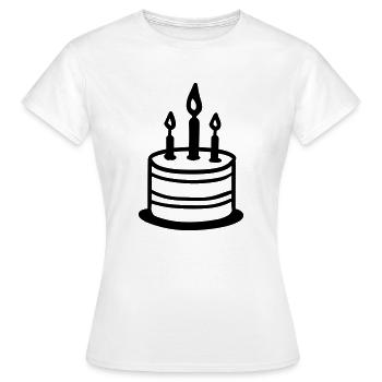 Gateau d'anniversaire - T-shirt Femme - blanc - Devant - AI Model Female 172 dark (172cm)
