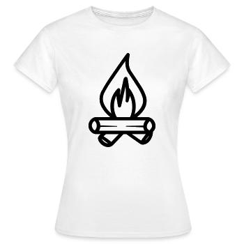 Feu de camp - T-shirt Femme - blanc - Devant - AI Model Female 172 dark (172cm)