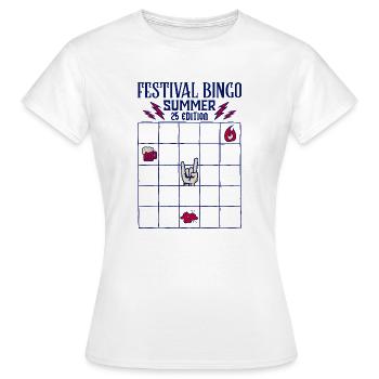 Festival Bingo Summer '25 - Women's T-Shirt - white - Front - AI Model Female 172 dark (172cm)