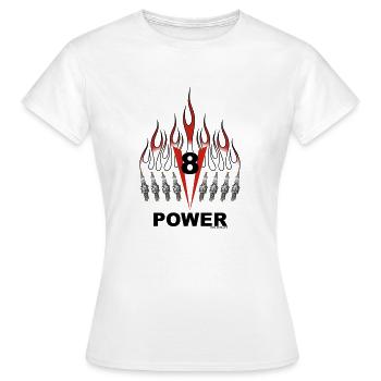 v8 - T-shirt Femme - blanc - Devant - AI Model Female 172 dark (172cm)