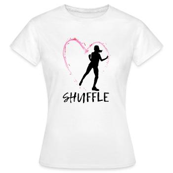 Amour Danse Shuffle - coeur rose avec danseuse - T-shirt Femme - blanc - Devant - AI Model Female 172 dark (172cm)