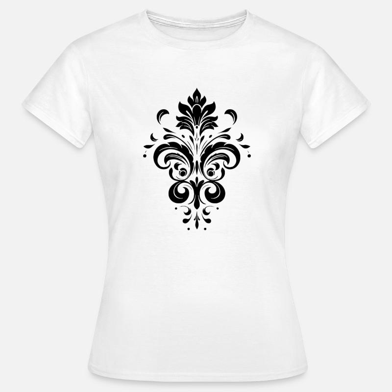 Flower Line Art Pattern - Women's T-Shirt - white
