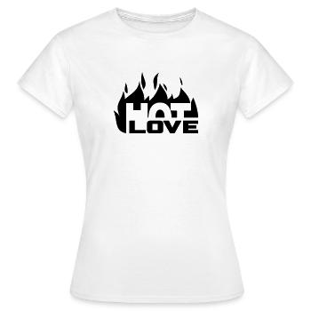 hot_love - Women's T-Shirt - white - Front - AI Model Female 172 dark (172cm)