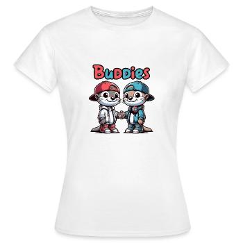 Two Cute Otter Buddies Buddies Forever - Women's T-Shirt - white - Front - AI Model Female 172 dark (172cm)