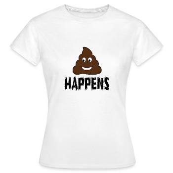 Shit Happens Cartoon - T-shirt Femme - blanc - Devant - AI Model Female 172 dark (172cm)