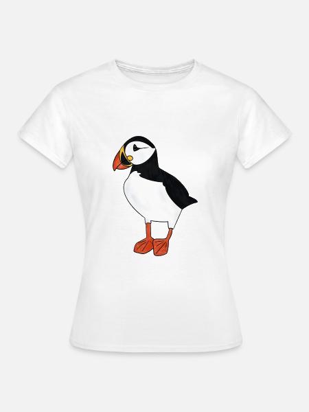 Papageientaucher - Dame-T-shirt - hvid