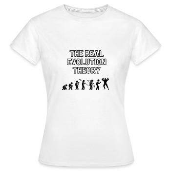 La théorie de l’évolution réelle - T-shirt Femme - blanc - Devant - AI Model Female 172 dark (172cm)