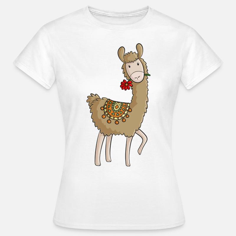 Lama comic alpaca - Women's T-Shirt - white