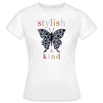 Butterfly - stylish and kind - Frauen T-Shirt - Weiß - Vorne - AI Model Female 172 dark (172cm)
