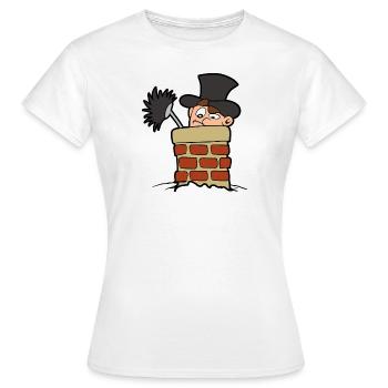 schoorsteenveger - Vrouwen T-shirt - wit - Voor - AI Model Female 172 dark (172cm)