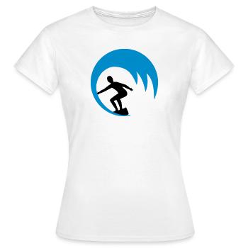 Wellenreiter, Surfer - Frauen T-Shirt - Weiß - Vorne - AI Model Female 172 dark (172cm)